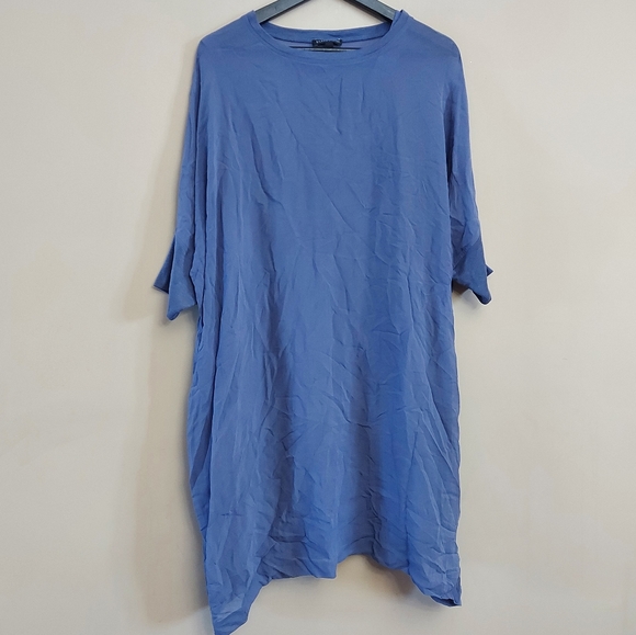Eileen Fisher Dresses & Skirts - Eileen Fisher blue silk oversized tunic dress with 3/4 sleeves